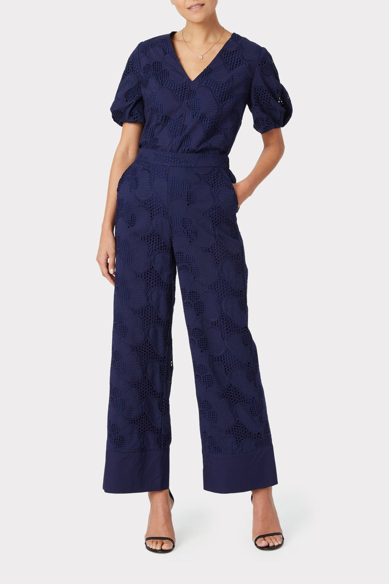 Maci Pieres Eyelet Puff Sleeve Top