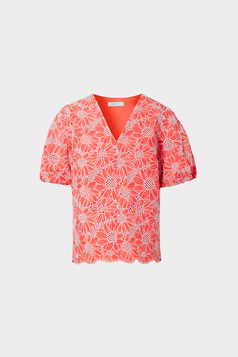 Tournesol Eyelet Top Coral Image 5 of 8