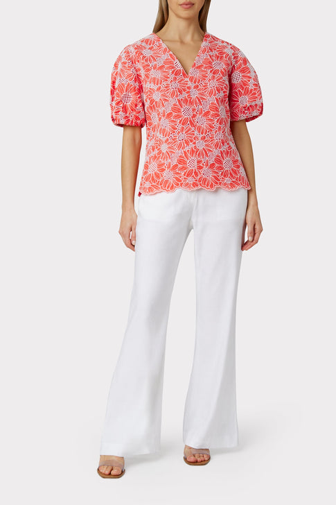 Tournesol Eyelet Top Coral Image 6 of 8