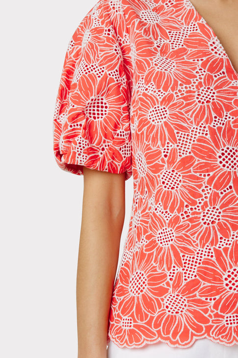 Tournesol Eyelet Top Coral Image 7 of 8