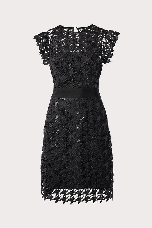 Leila Herringbone Sequin Dress 0