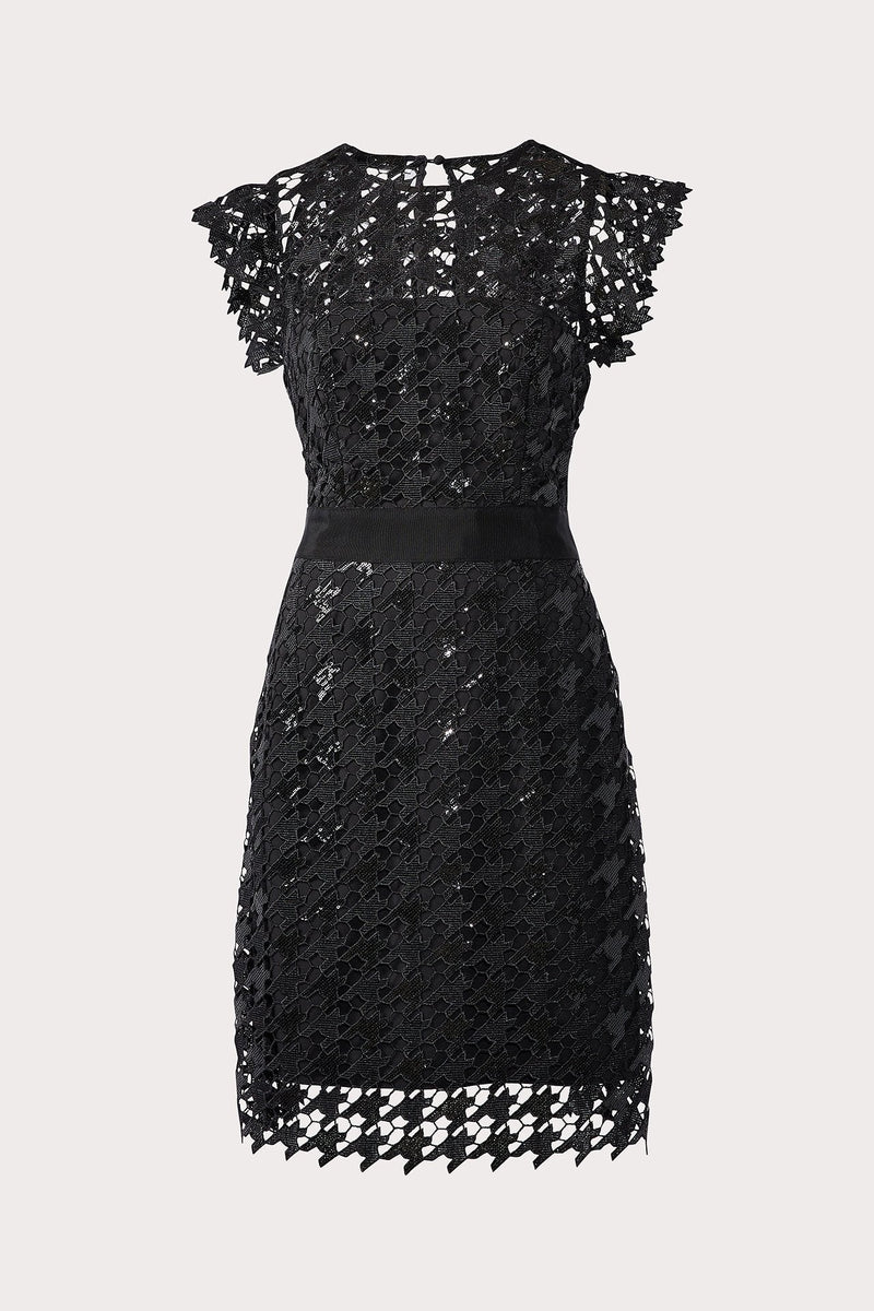 Leila Herringbone Sequin Dress