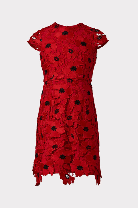 Milly Minis 3D Poppy Floral Lace Mini Dress 0