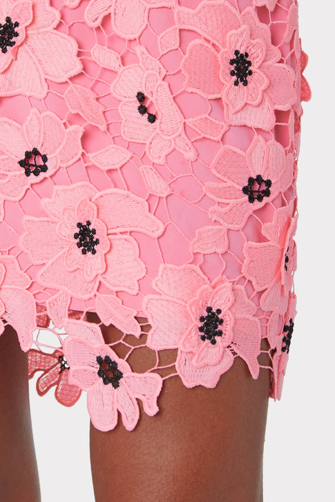 3D Poppy Floral Lace Modern Mini Skirt 2