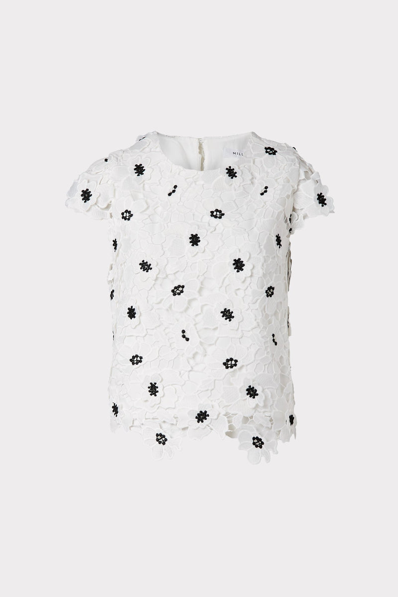 3D Poppy Floral Lace Baby Tee