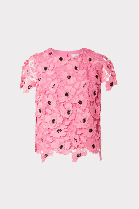 3D Poppy Floral Lace Baby Tee 0