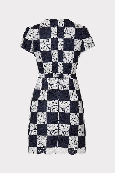 Atalie Checkerboard Embroidered Dress 3