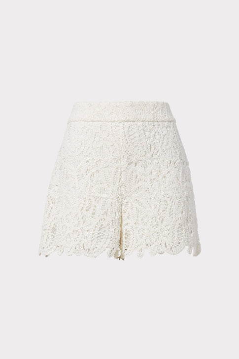 Marley Crochet Embroidered High Waist Shorts 0