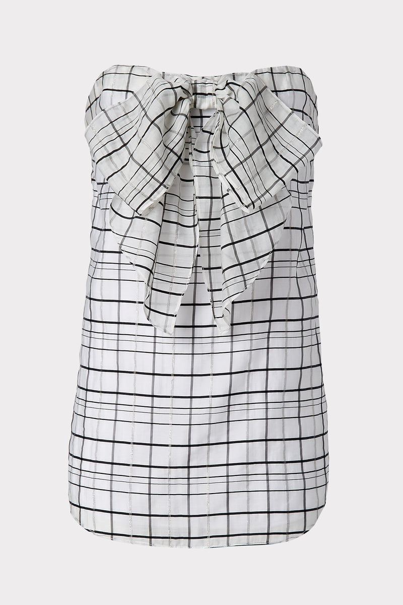 Metallic Check Organza Top