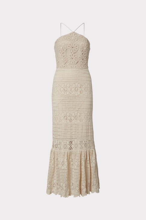 Arden Crochet Stripe Dress 0