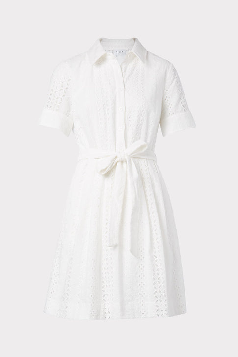 Linear Cotton Eyelet Cleo Shirt Dress 0