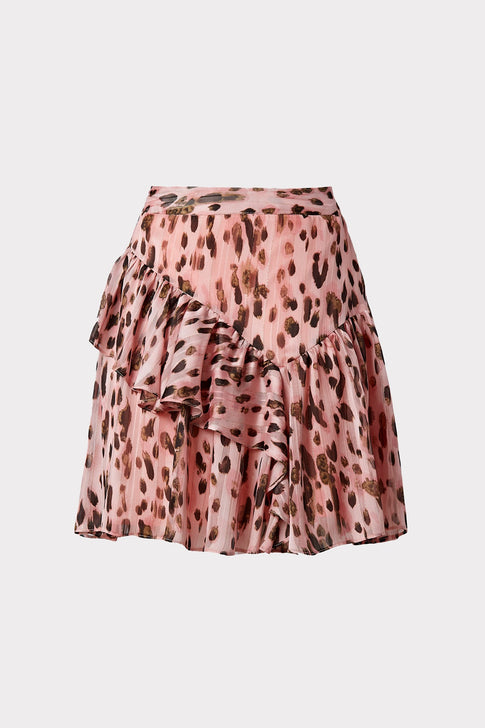 Heidi Metallic Leopard Stripe Burnout Skirt 3