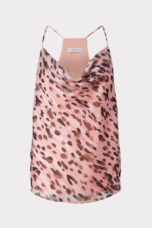 Drue Metallic Leopard Stripe Burnout Top 0