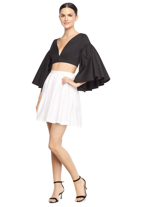 Cotton Stretch Poplin Wrap Mini Skirt White Image 1 of 3