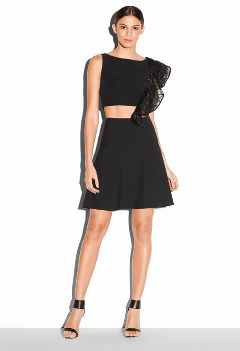 Italian Cady Stretch Flare Skirt BLACK Image 1 of 2