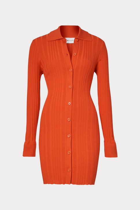 Polo Cardigan Dress Coral Image 1 of 4