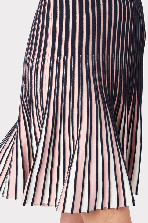 Inset Stripe Flare Godet Dress 6