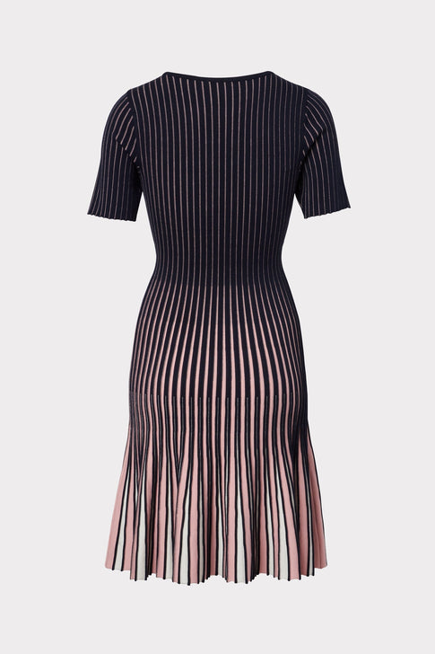 Inset Stripe Flare Godet Dress 7