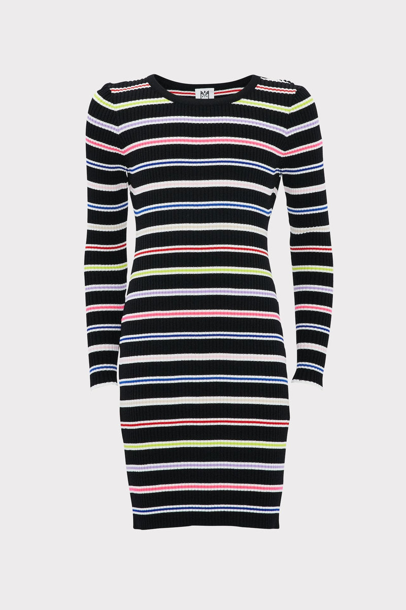 Milly Minis Multi Stripe Long Sleeve Dress