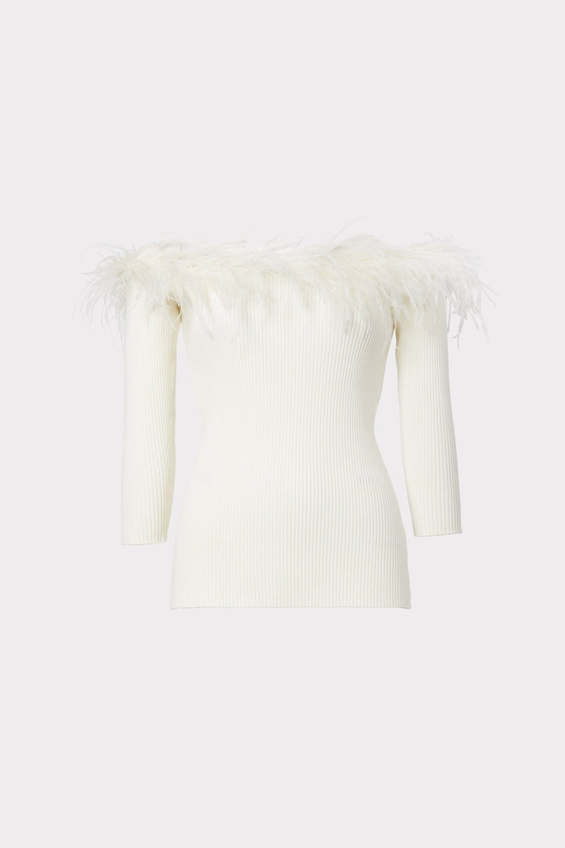 Feather Off The Shoulder Top