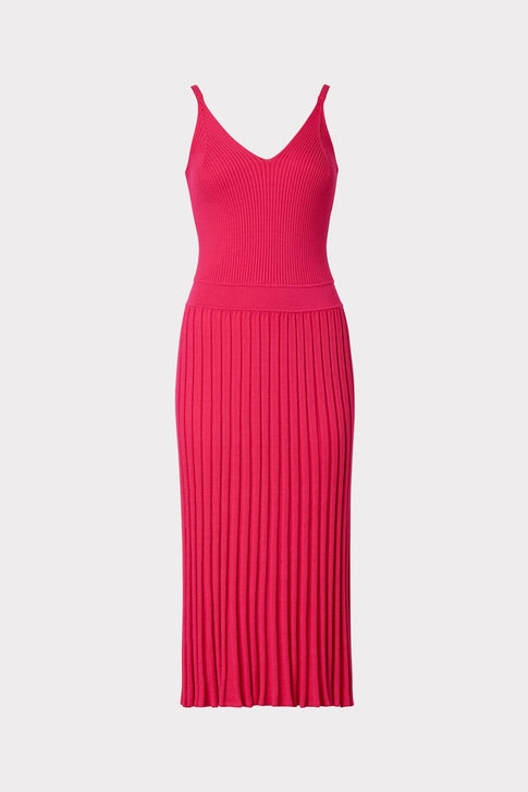 Cami Top Pleated Midi Dress 0