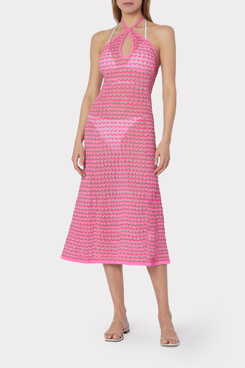 Nami Pointelle Halter Neck Dress