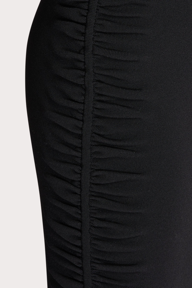 Front Twist Side Shirred Dress