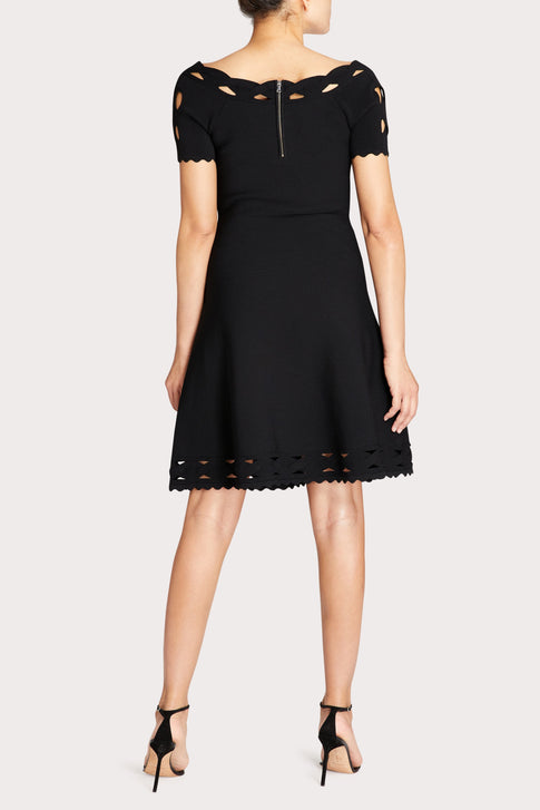 Keyhole Twist Trim Flare Dress 1