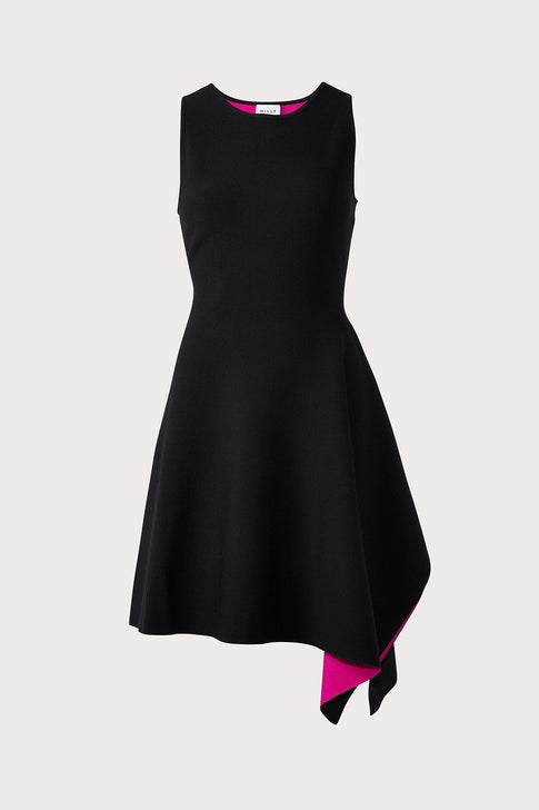 Asymetrical Hem Doubleknit Dress 0