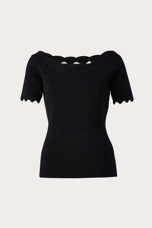 Keyhole Twist Trim Top Black Image 1 of 2
