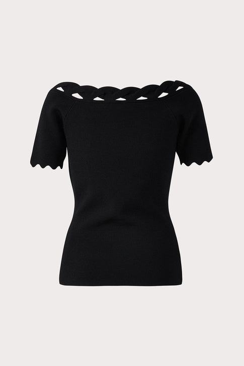 Keyhole Twist Trim Top Black Image 2 of 2