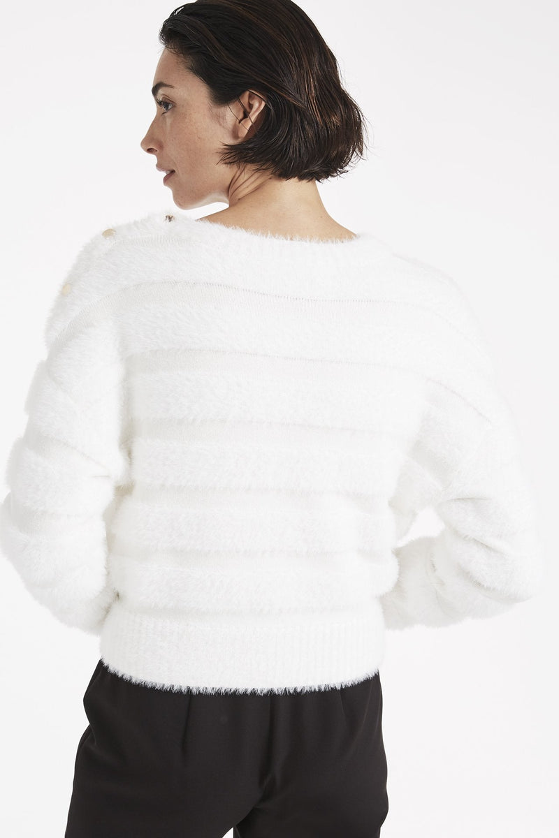 Fuzzy Stripe Knit Top