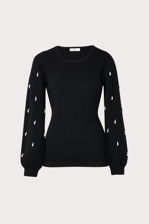 Pearl Embellished Sweater Black Image 1 of 4