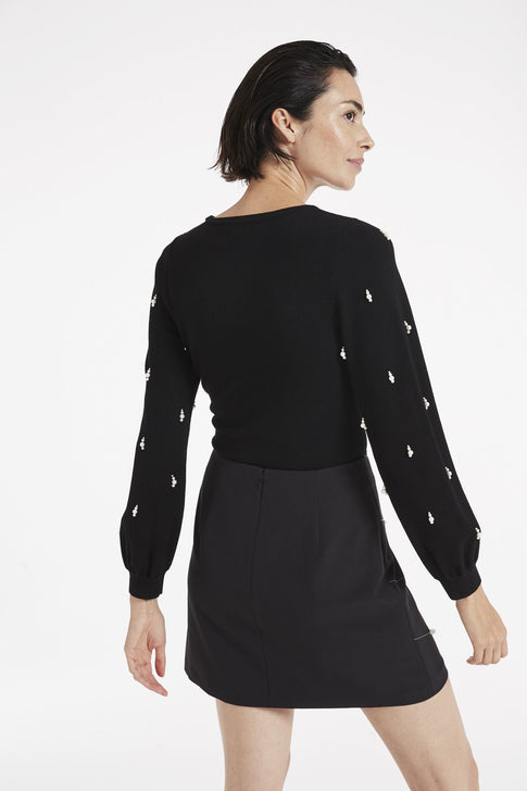 Pearl Embellished Sweater Black Image 2 of 4