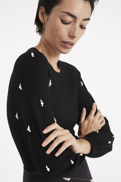 Pearl Embellished Sweater Black Image 4 of 4