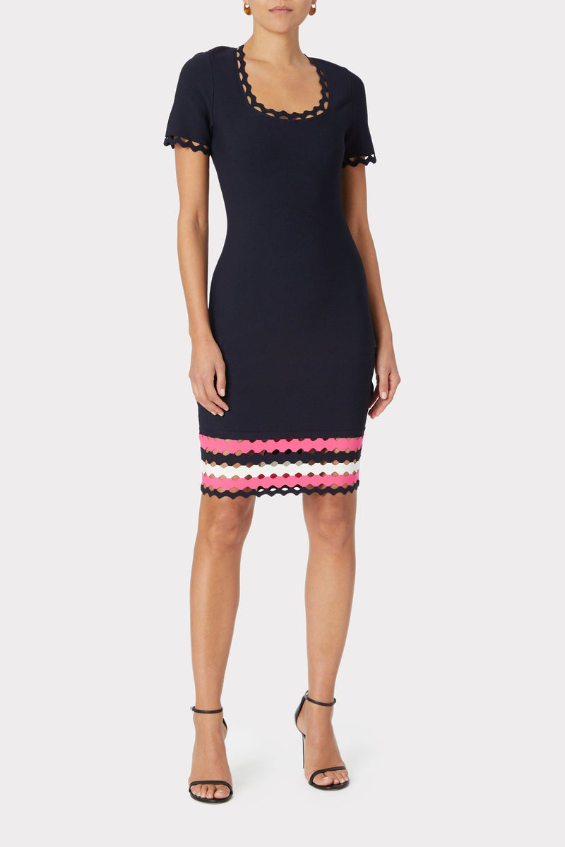 Geo Cut Out Fitted Dress