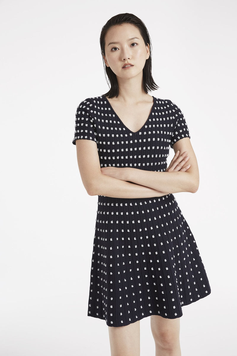 Popcorn Texture Flare Dress