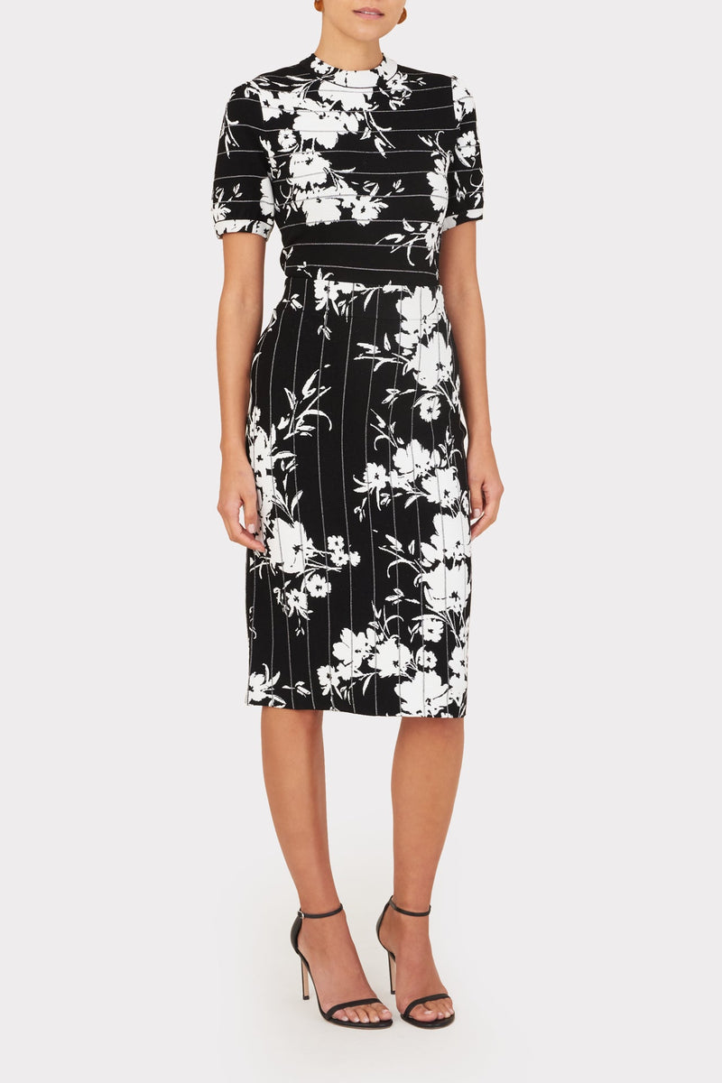 Silhouette Floral Fitted Skirt