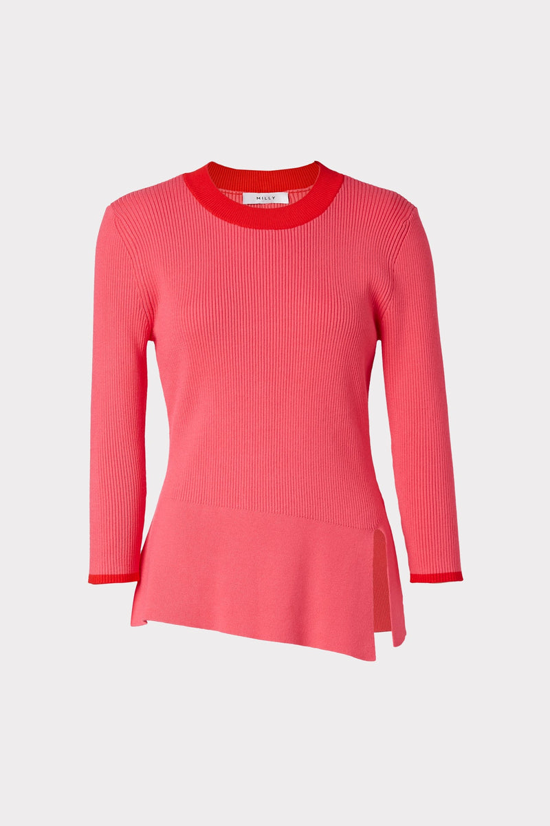 Slit Hem Ribbed Top