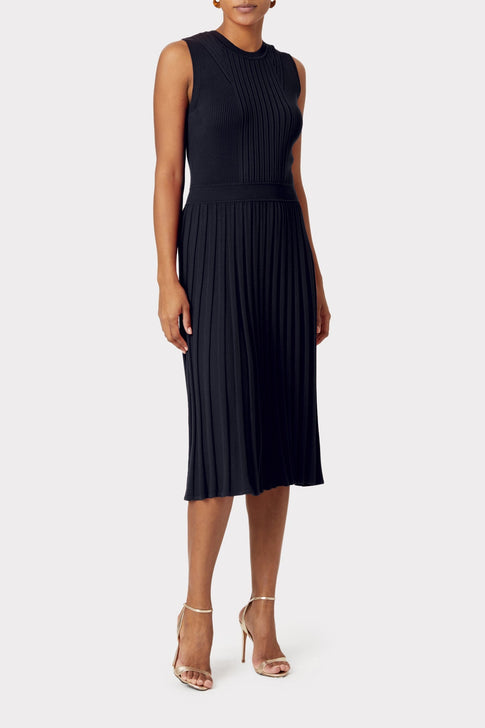 Rib Mix Pleated Dress 1