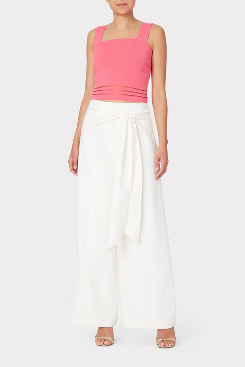 Sheer Stripe Cropped Tank Watermelon/Coral Image 2 of 4