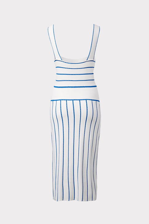 Bicolor Stripe Fit & Flounce Dress 1