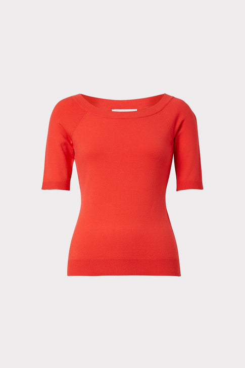 Boat Neck Top Summer Coral Image 1 of 4