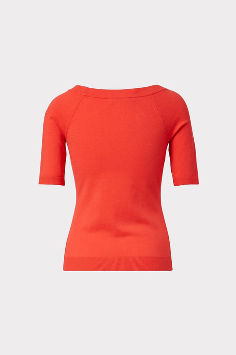 Boat Neck Top Summer Coral Image 4 of 4