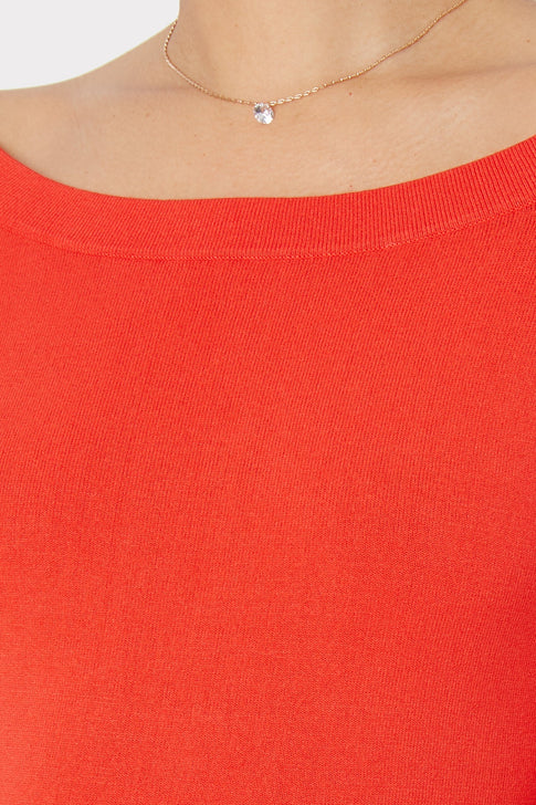 Boat Neck Top Summer Coral Image 3 of 4