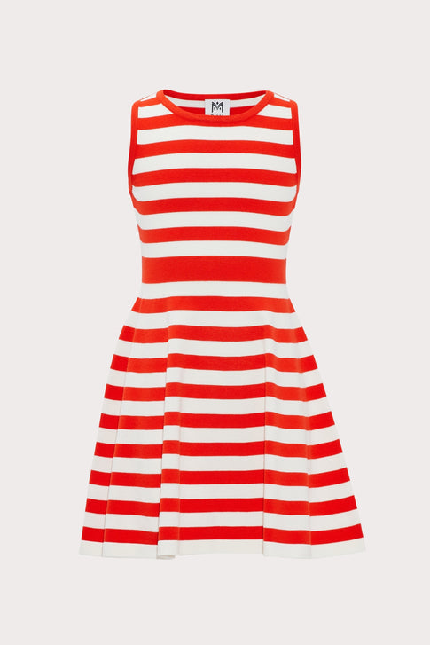 Milly Minis Striped Fit And Flare Dress Navy/White Image 4 of 6