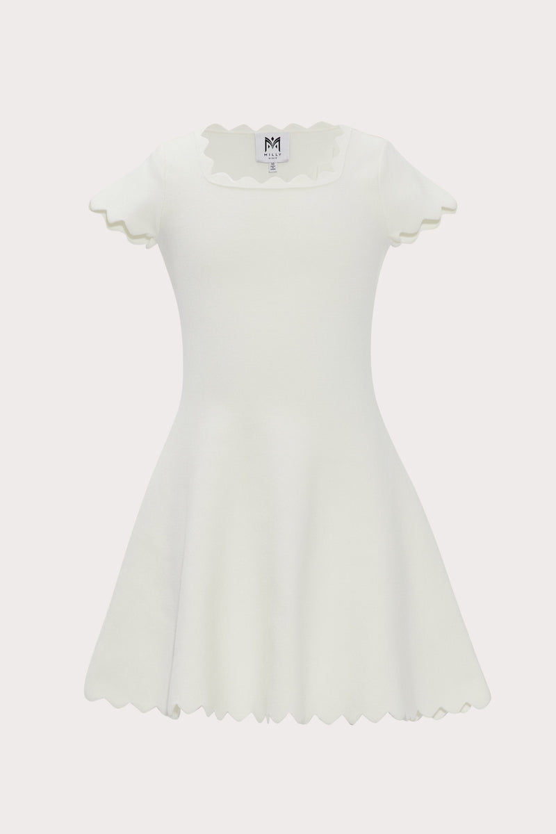 Milly Minis Scalloped Edge Fit & Flare Dress