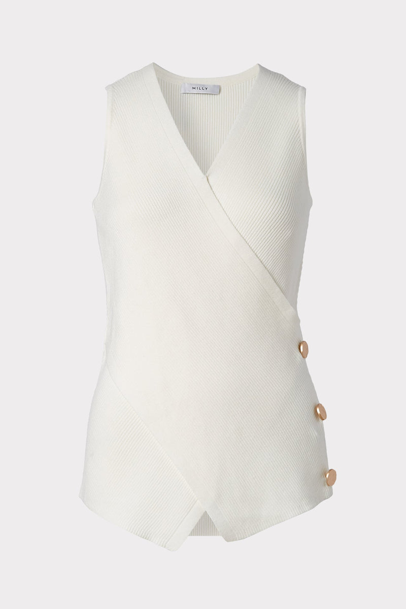 Wrap Front Sleeveless Top
