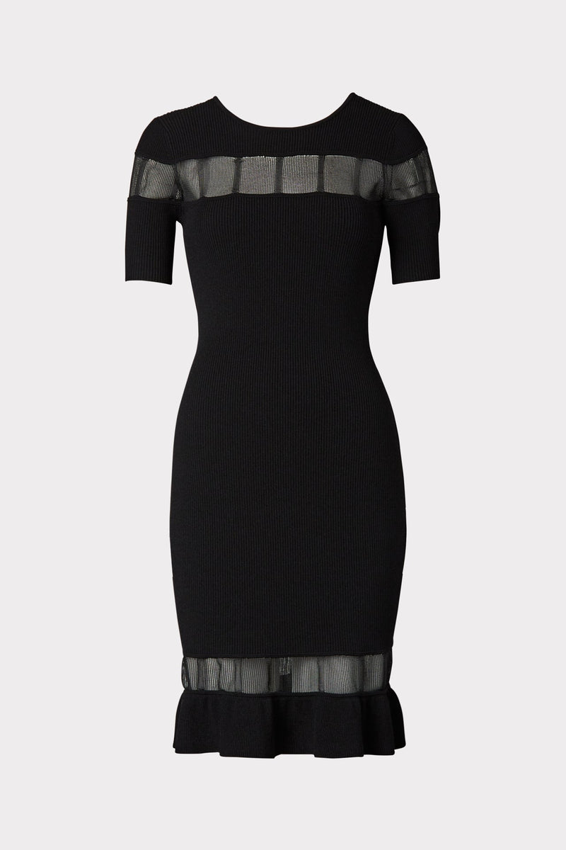 Sheer Inset Fitted Dress