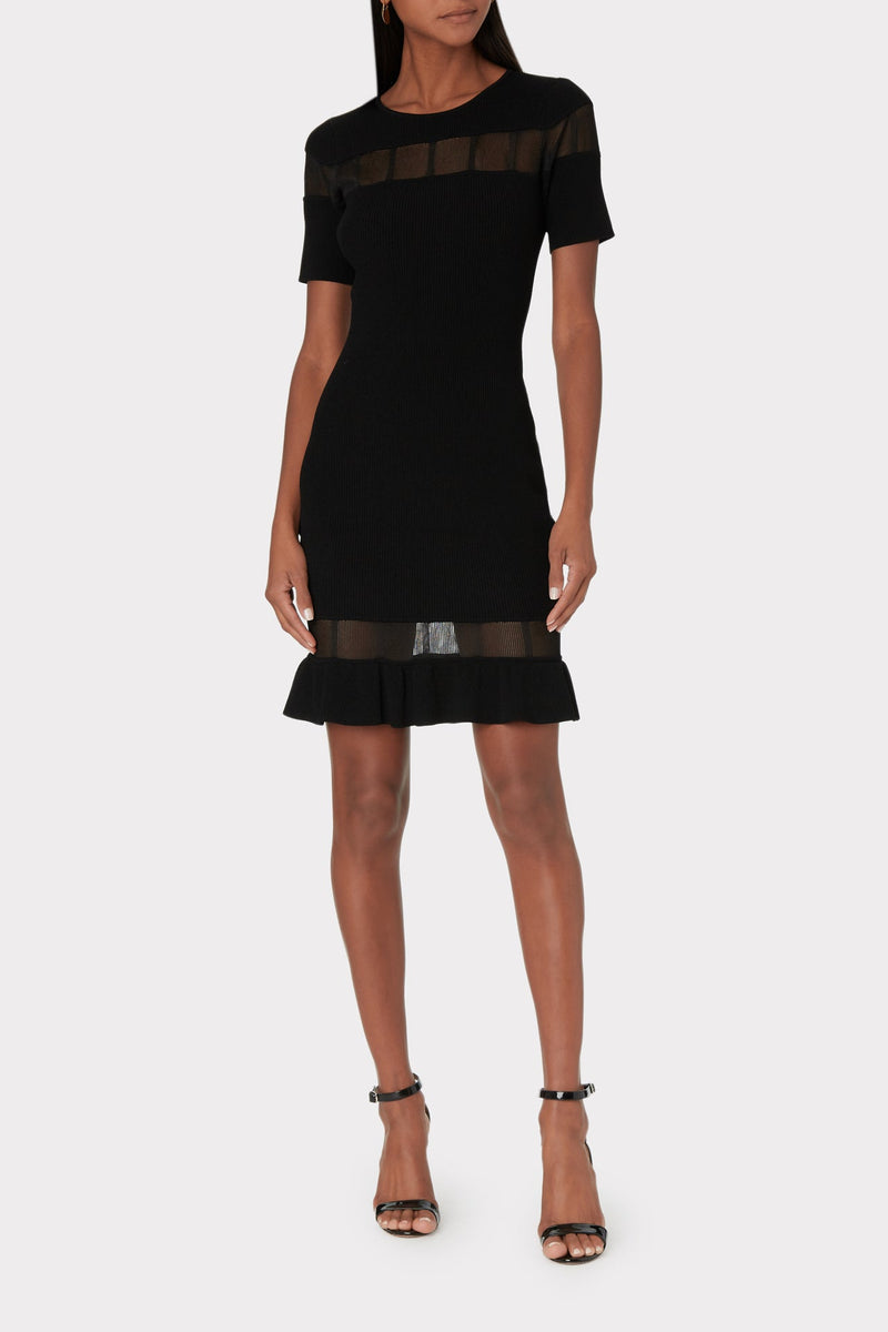 Sheer Inset Fitted Dress
